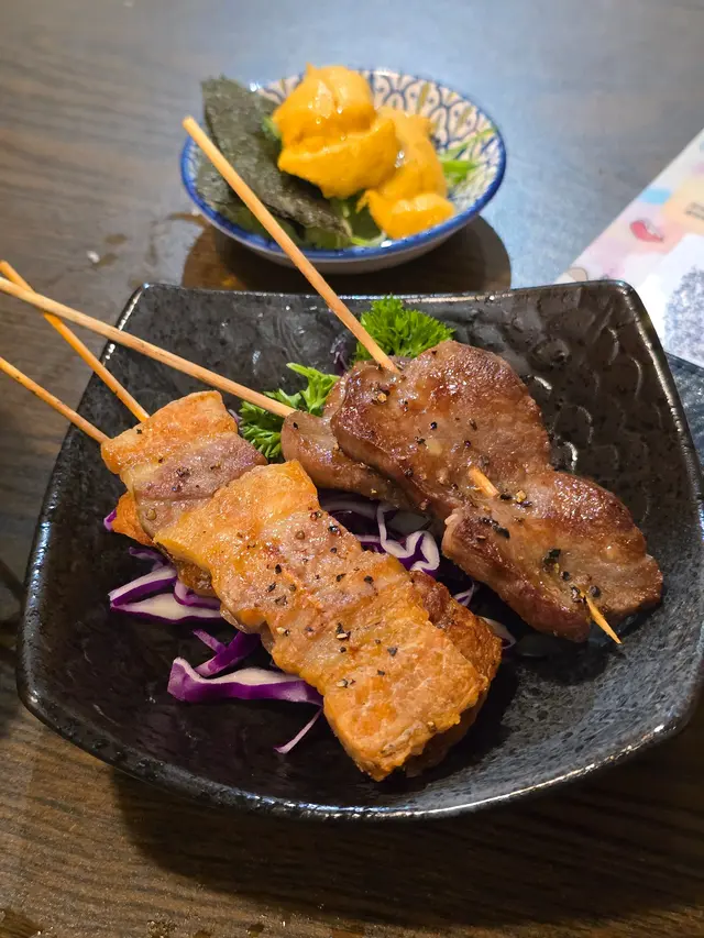 串燒豬腩肉 串燒牛舌