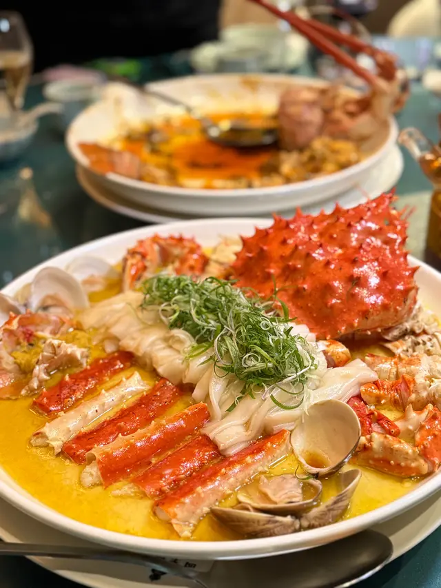 雞油花雕蒸阿拉斯加蟹陳村粉