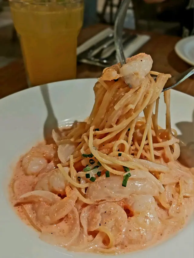 明太子忌廉大蝦意粉