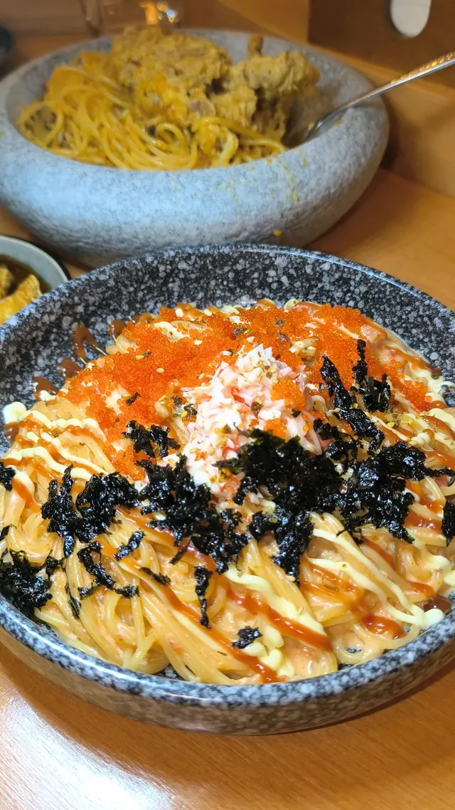 明太子意大利粉配珍珠帶子