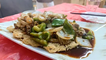 豉椒炒蛏子伴煎米粉