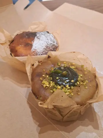 Salted Caramel Basque Burnt Cheesecake, Pistachio Basque Burnt Cheesecake