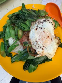 時菜豬扒煎蛋飯