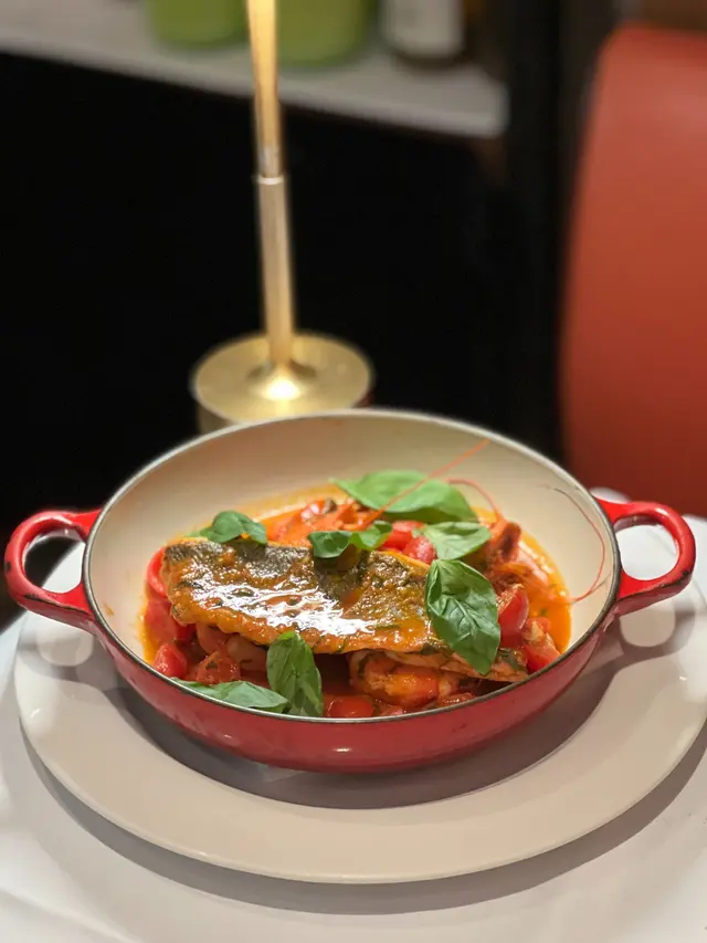 Stewed Seabass Fillet in "Guazzeto Style"