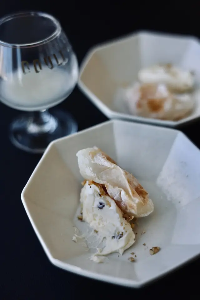 糯米年糕窩夫餅配栗子奶油