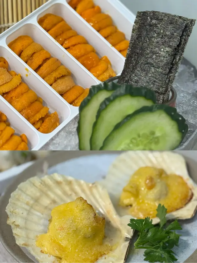 海膽｜帆立貝海膽黃金燒