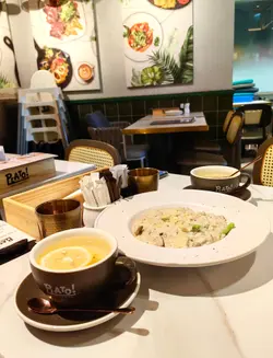 黑松露野菌意大利饭 + 热柠檬柚子蜜