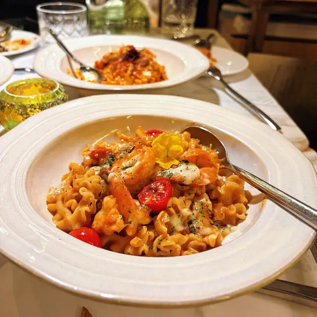 Lobster Bisque Mafaldine w/ Prawns