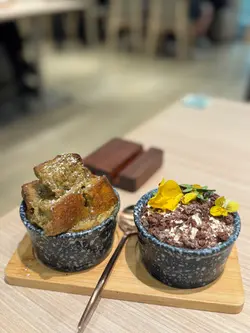 珍奶面包布甸配盆栽冰淇淋