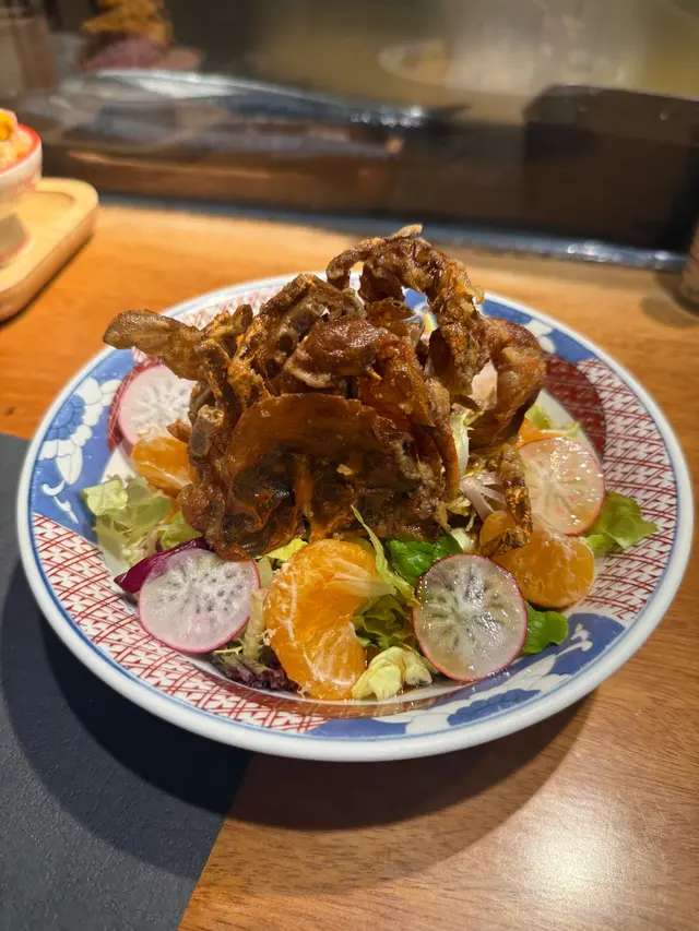 軟殼蟹蜜柑沙律 $88