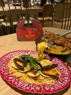 屋台风蒜香贝壳意粉