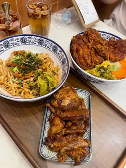 士林鹽酥雞(追加)、豬軟骨拌麵(蔥油)