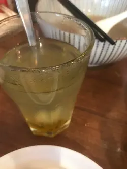 Passfruit lemon drink, served hot