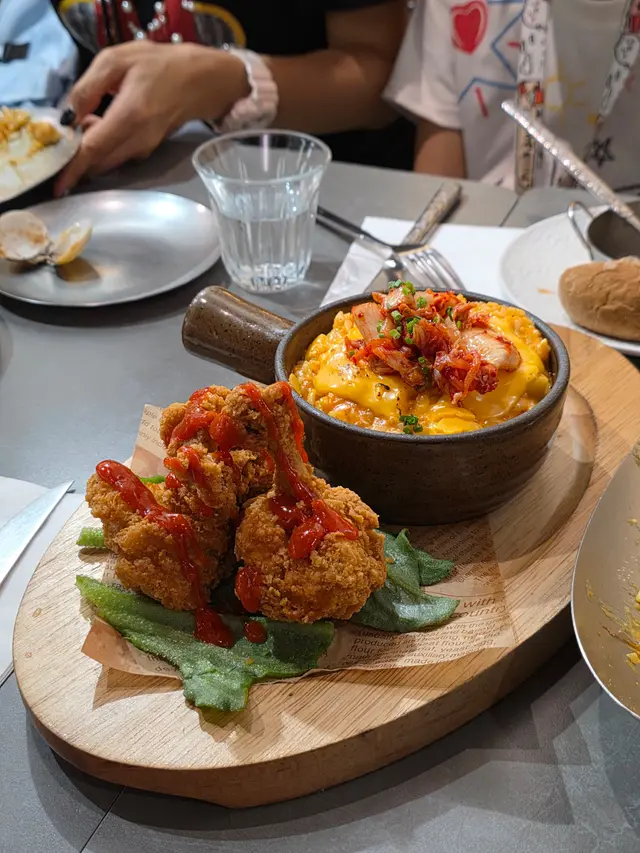 韓式芝士泡菜炸雞煲仔意大利飯