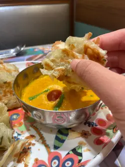 烤马来葱饼 配 咖喱