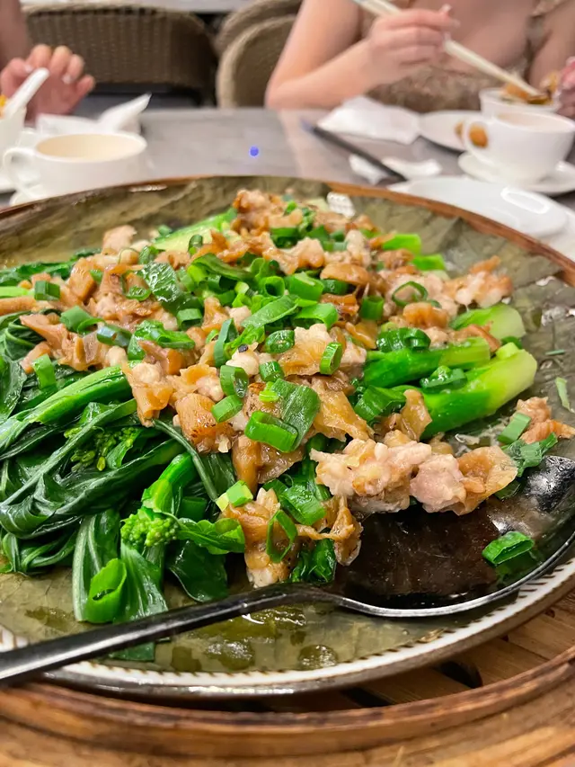 梅菜肉松蒸菜心