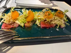 意式薄切油甘鱼配橘子甜醋