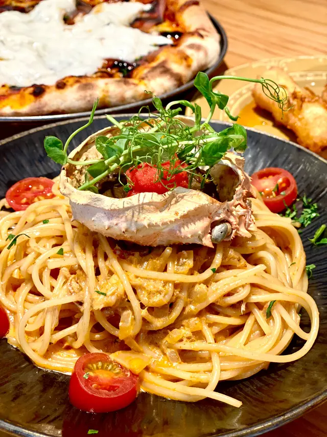 甲羅燒蟹肉意粉