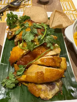 泰式燒雞配蝦片